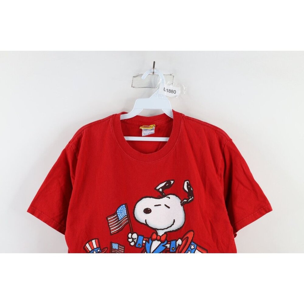 Vintage Snoopy Peanuts Mens Medium Faded Woodstock Snoopy Fourth of July T-Shirt - Picture 2 of 11